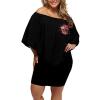 I Am A Sweet Girl Flower Skull Off Shoulder Short Dress - Wonder Print Shop