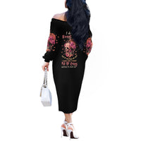 I Am A Sweet Girl Flower Skull Off The Shoulder Long Sleeve Dress - Wonder Print Shop