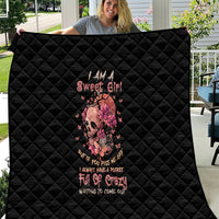 I Am A Sweet Girl Flower Skull Quilt - Wonder Print Shop