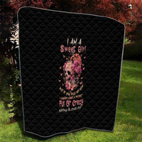 I Am A Sweet Girl Flower Skull Quilt - Wonder Print Shop