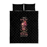 I Am A Sweet Girl Flower Skull Quilt Bed Set - Wonder Print Shop