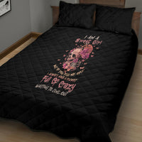I Am A Sweet Girl Flower Skull Quilt Bed Set - Wonder Print Shop