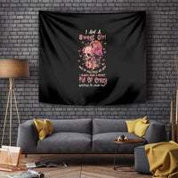 I Am A Sweet Girl Flower Skull Tapestry - Wonder Print Shop