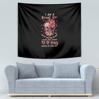 I Am A Sweet Girl Flower Skull Tapestry - Wonder Print Shop
