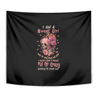 I Am A Sweet Girl Flower Skull Tapestry - Wonder Print Shop
