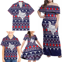Merry Christmas Y'all Family Matching Off Shoulder Maxi Dress and Hawaiian Shirt Xmas Holiday Patterns - Wonder Print Shop