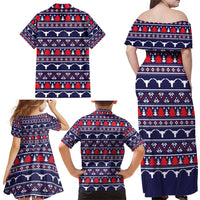 Merry Christmas Y'all Family Matching Off Shoulder Maxi Dress and Hawaiian Shirt Xmas Holiday Patterns - Wonder Print Shop