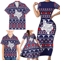 Merry Christmas Y'all Family Matching Short Sleeve Bodycon Dress and Hawaiian Shirt Xmas Holiday Patterns - Wonder Print Shop