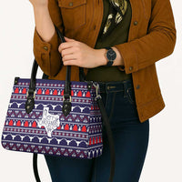 Merry Christmas Y'all Leather Bag Xmas Holiday Patterns - Wonder Print Shop
