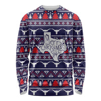 Merry Christmas Y'all Long Sleeve Shirt Xmas Holiday Patterns - Wonder Print Shop