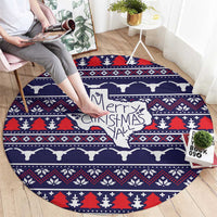 Merry Christmas Y'all Round Carpet Xmas Holiday Patterns - Wonder Print Shop