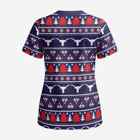 Merry Christmas Y'all Scrub Top Xmas Holiday Patterns - Wonder Print Shop