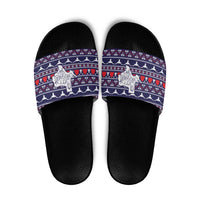 Merry Christmas Y'all Slide Sandals Xmas Holiday Patterns - Wonder Print Shop