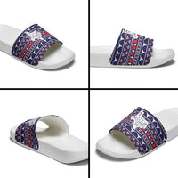 Merry Christmas Y'all Slide Sandals Xmas Holiday Patterns - Wonder Print Shop