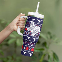 Merry Christmas Y'all Tumbler With Handle Xmas Holiday Patterns - Wonder Print Shop