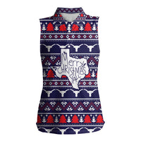 Merry Christmas Y'all Women Sleeveless Polo Shirt Xmas Holiday Patterns - Wonder Print Shop