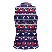 Merry Christmas Y'all Women Sleeveless Polo Shirt Xmas Holiday Patterns - Wonder Print Shop