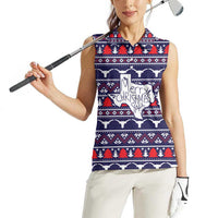 Merry Christmas Y'all Women Sleeveless Polo Shirt Xmas Holiday Patterns - Wonder Print Shop