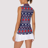 Merry Christmas Y'all Women Sleeveless Polo Shirt Xmas Holiday Patterns - Wonder Print Shop