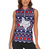 Merry Christmas Y'all Women Sleeveless Polo Shirt Xmas Holiday Patterns - Wonder Print Shop