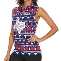 Merry Christmas Y'all Women Sleeveless Polo Shirt Xmas Holiday Patterns - Wonder Print Shop