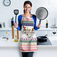 Merry Christmas Yall Texas Apron Xmas Holiday Patterns - Wonder Print Shop
