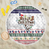 Merry Christmas Yall Texas Beach Blanket Xmas Holiday Patterns - Wonder Print Shop