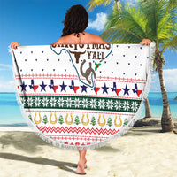 Merry Christmas Yall Texas Beach Blanket Xmas Holiday Patterns - Wonder Print Shop