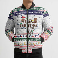 Merry Christmas Yall Texas Bomber Puffer Jacket Xmas Holiday Patterns - Wonder Print Shop
