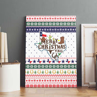 Merry Christmas Yall Texas Canvas Wall Art Xmas Holiday Patterns - Wonder Print Shop