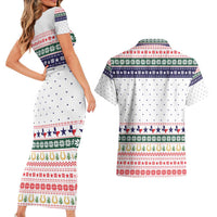 Merry Christmas Yall Texas Couples Matching Short Sleeve Bodycon Dress and Hawaiian Shirt Xmas Holiday Patterns - Wonder Print Shop
