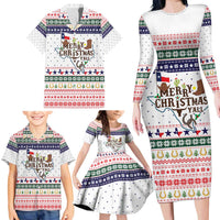 Merry Christmas Yall Texas Family Matching Long Sleeve Bodycon Dress and Hawaiian Shirt Xmas Holiday Patterns - Wonder Print Shop