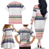 Merry Christmas Yall Texas Family Matching Off The Shoulder Long Sleeve Dress and Hawaiian Shirt Xmas Holiday Patterns - Wonder Print Shop