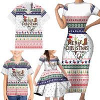 Merry Christmas Yall Texas Family Matching Short Sleeve Bodycon Dress and Hawaiian Shirt Xmas Holiday Patterns - Wonder Print Shop