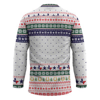 Merry Christmas Yall Texas Hockey Jersey Xmas Holiday Patterns - Wonder Print Shop