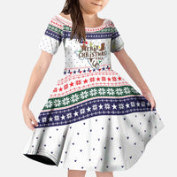 Merry Christmas Yall Texas Kid Short Sleeve Dress Xmas Holiday Patterns - Wonder Print Shop