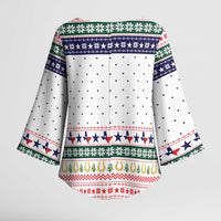 Merry Christmas Yall Texas Kimono Sleeve Blouse Xmas Holiday Patterns - Wonder Print Shop