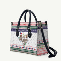 Merry Christmas Yall Texas Leather Bag Xmas Holiday Patterns - Wonder Print Shop