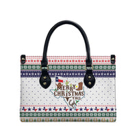 Merry Christmas Yall Texas Leather Bag Xmas Holiday Patterns - Wonder Print Shop