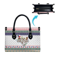 Merry Christmas Yall Texas Leather Bag Xmas Holiday Patterns - Wonder Print Shop