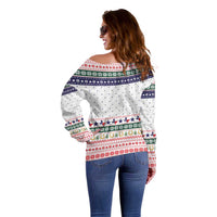 Merry Christmas Yall Texas Off Shoulder Sweater Xmas Holiday Patterns - Wonder Print Shop
