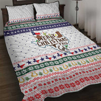 Merry Christmas Yall Texas Quilt Bed Set Xmas Holiday Patterns - Wonder Print Shop