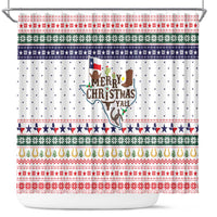 Merry Christmas Yall Texas Shower Curtain Xmas Holiday Patterns - Wonder Print Shop