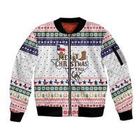 Merry Christmas Yall Texas Sleeve Zip Bomber Jacket Xmas Holiday Patterns - Wonder Print Shop