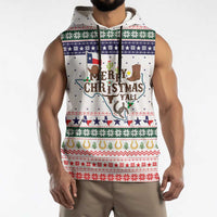 Merry Christmas Yall Texas Sleeveless Hoodie Xmas Holiday Patterns - Wonder Print Shop