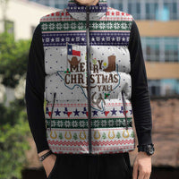 Merry Christmas Yall Texas Sleeveless Puffer Jacket Xmas Holiday Patterns - Wonder Print Shop