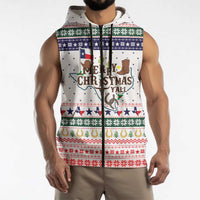 Merry Christmas Yall Texas Sleeveless Zip Hoodie Xmas Holiday Patterns - Wonder Print Shop