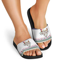 Merry Christmas Yall Texas Slide Sandals Xmas Holiday Patterns - Wonder Print Shop