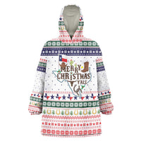 Merry Christmas Yall Texas Wearable Blanket Hoodie Xmas Holiday Patterns - Wonder Print Shop