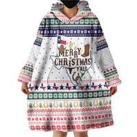 Merry Christmas Yall Texas Wearable Blanket Hoodie Xmas Holiday Patterns - Wonder Print Shop